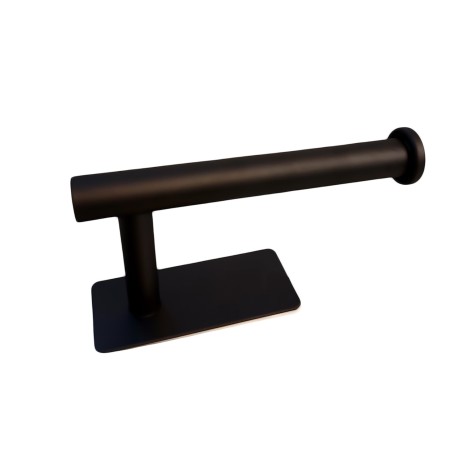 PORTA PAPEL INOX CON ADHESIVO - NEGRO